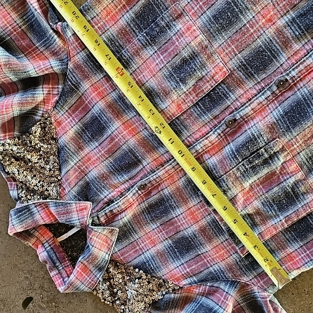 Free People Sequin Western Flannel Top - Picture 14 of 16